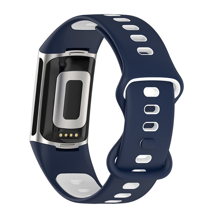 Solid Fitbit Charge 5 Silikone Rem - Blå#serie_1