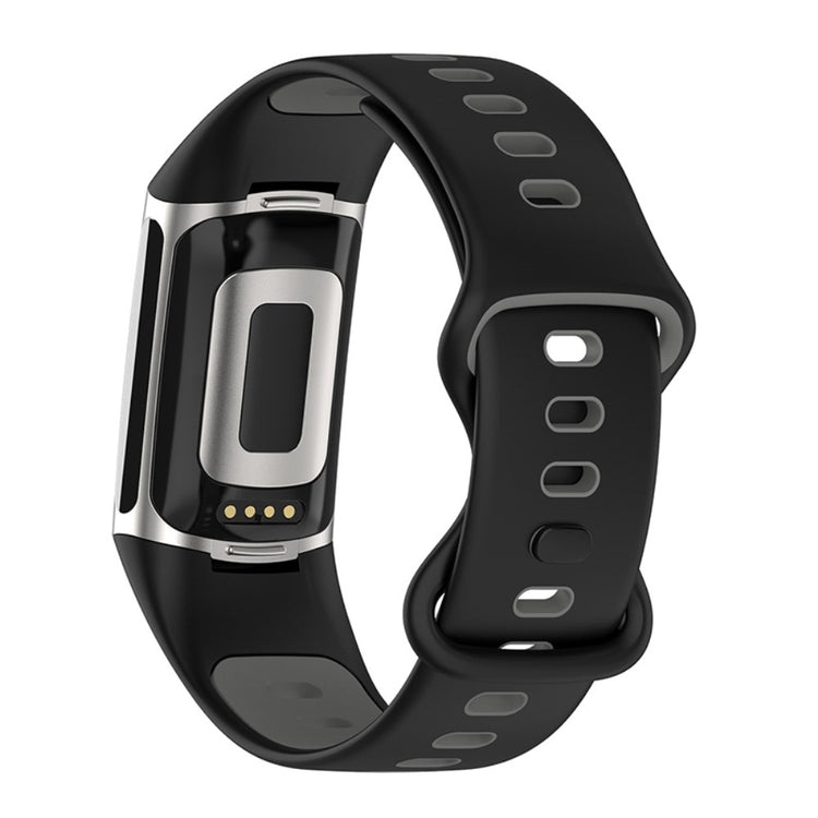 Solid Fitbit Charge 5 Silikone Rem - Sort#serie_5