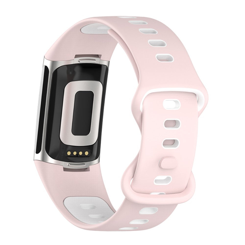 Solid Fitbit Charge 5 Silikone Rem - Pink#serie_9