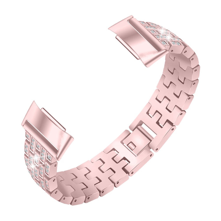 Mega skøn Fitbit Charge 5 Metal og Rhinsten Rem - Pink#serie_3