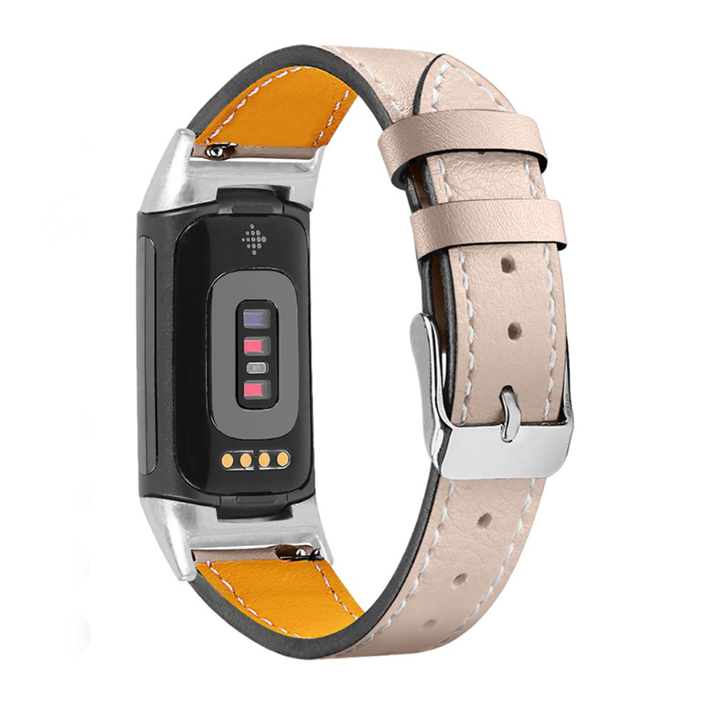 Mega cool Fitbit Charge 5 Ægte læder Rem - Brun#serie_15