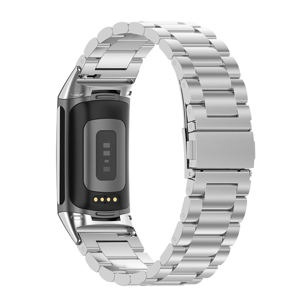 Super skøn Fitbit Charge 5 Metal Rem - Sølv#serie_054
