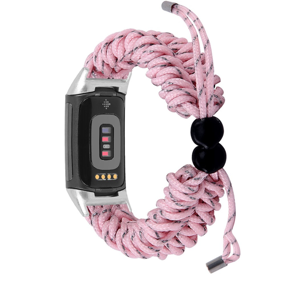 Meget holdbart Fitbit Charge 5 Nylon Rem - Pink#serie_3