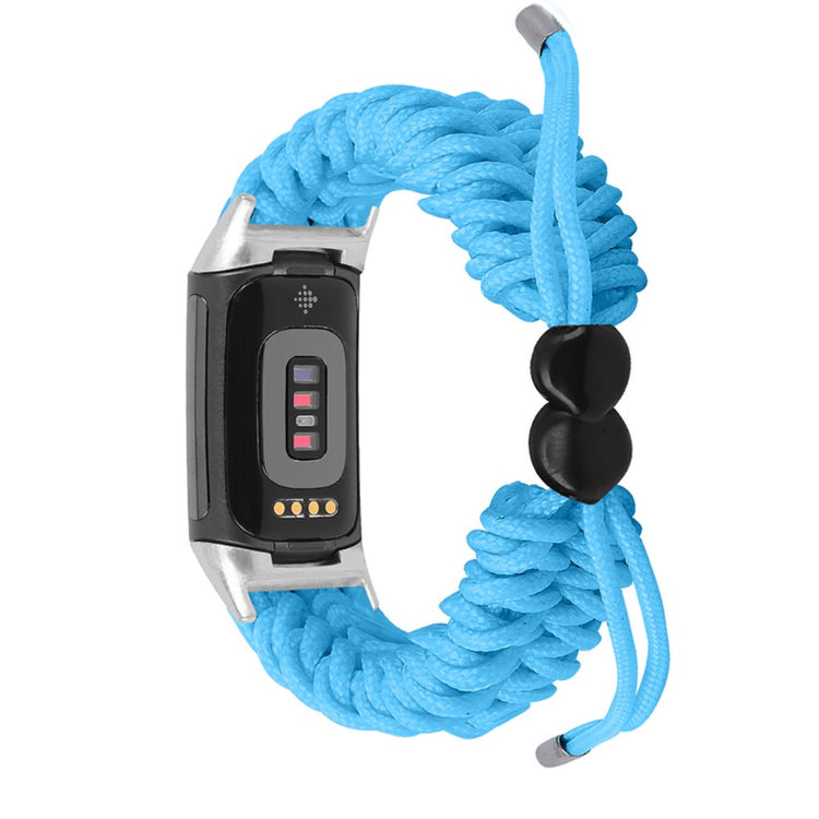 Meget holdbart Fitbit Charge 5 Nylon Rem - Blå#serie_7