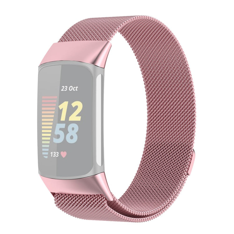 Komfortabel Fitbit Charge 5 Metal Rem - Pink#serie_3