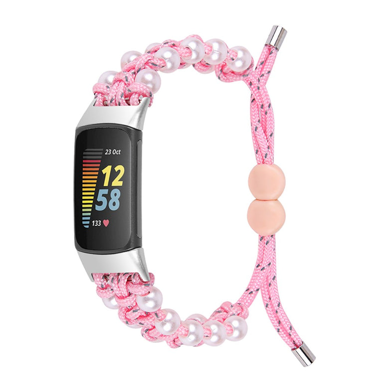 Supercool Fitbit Charge 5 Nylon Rem - Pink#serie_2