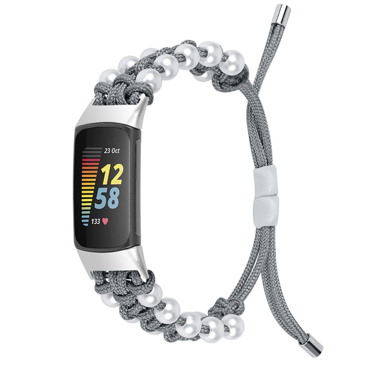 Supercool Fitbit Charge 5 Nylon Rem - Sølv#serie_5