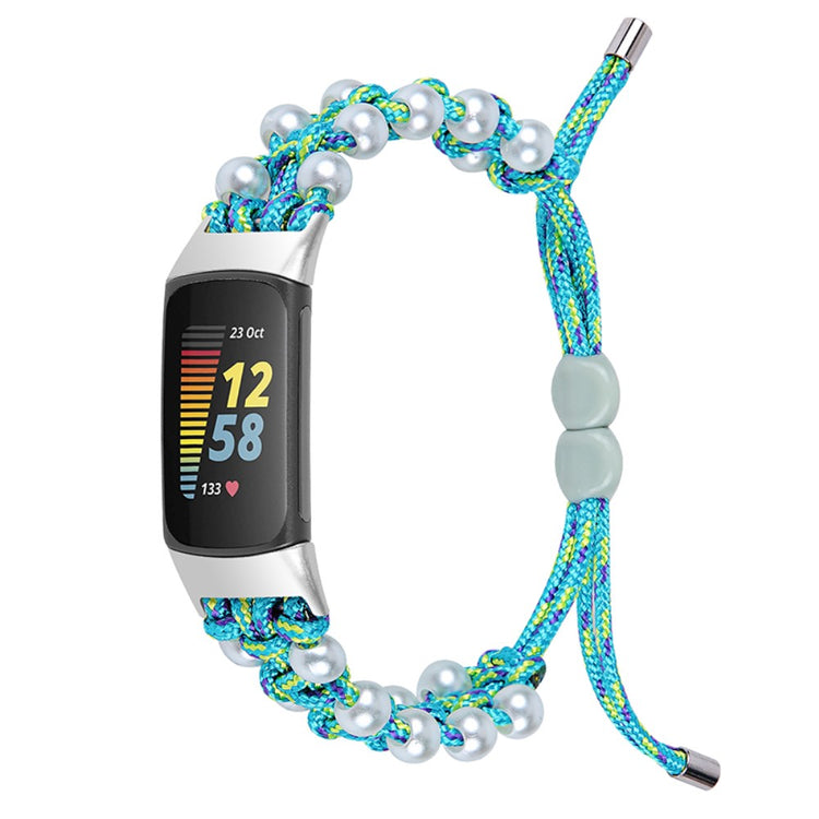 Supercool Fitbit Charge 5 Nylon Rem - Blå#serie_6