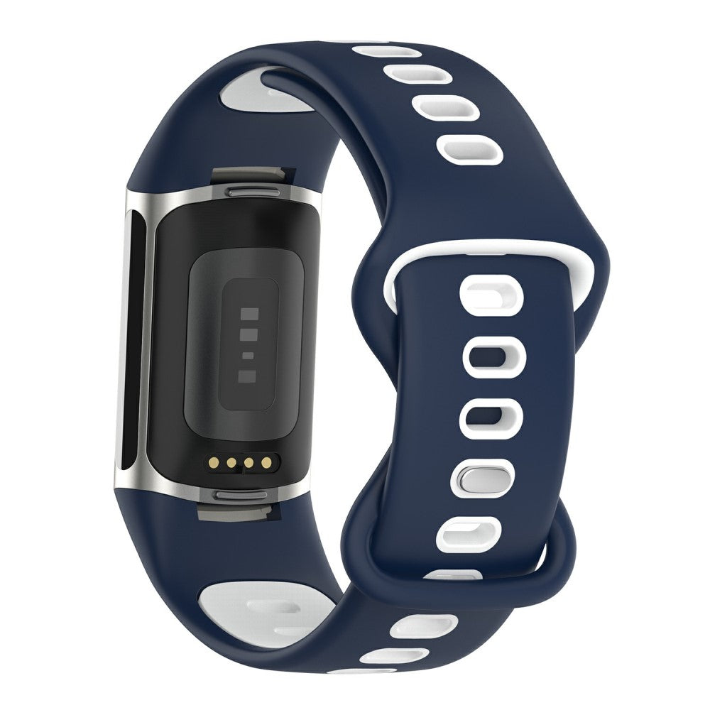 Rigtigt flot Fitbit Charge 5 Silikone Rem - Blå#serie_10