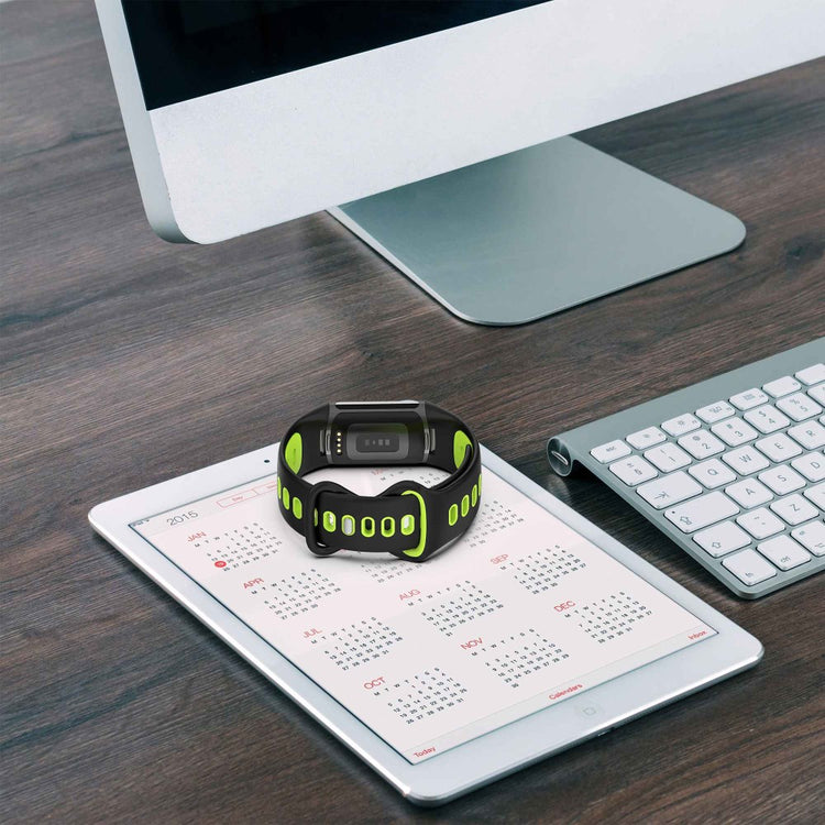 Rigtigt rart Fitbit Charge 5 Silikone Urrem - Grøn#serie_7