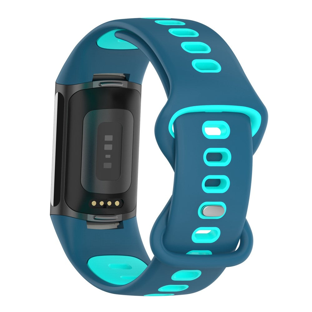 Rigtigt flot Fitbit Charge 5 Silikone Rem - Blå#serie_8