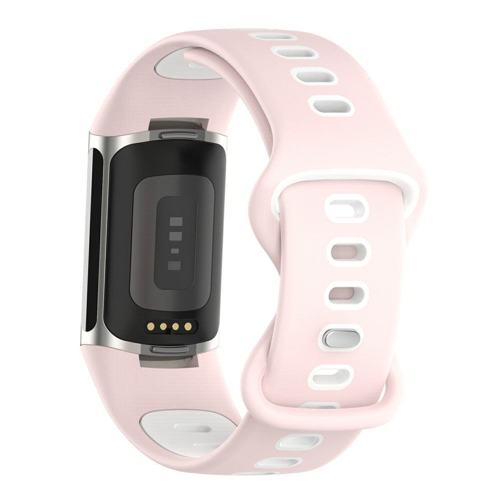 Rigtigt flot Fitbit Charge 5 Silikone Rem - Pink#serie_9