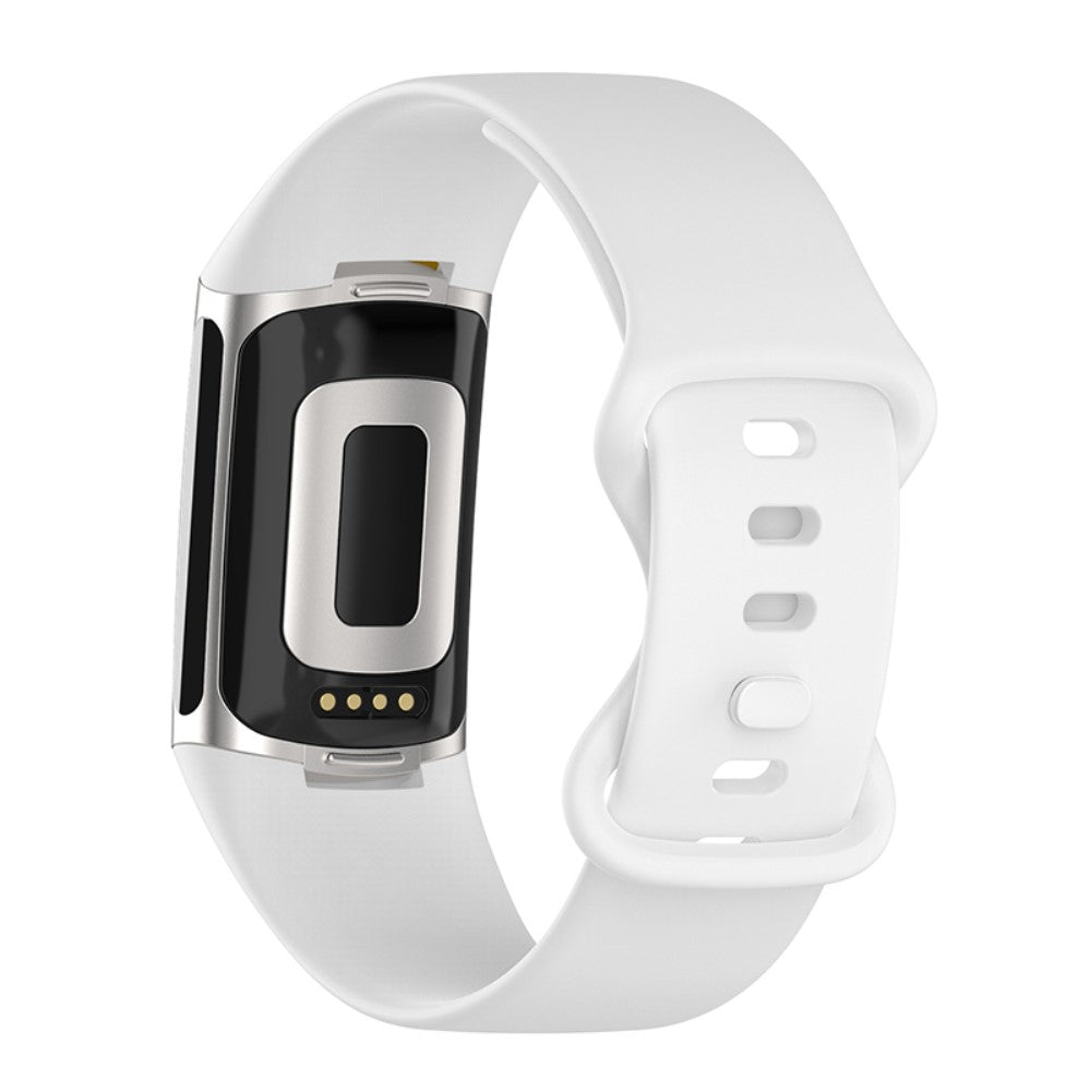 Sejt Fitbit Charge 5 Silikone Rem - Hvid#serie_8