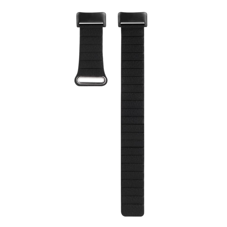Flot Fitbit Charge 5 Ægte læder Rem - Sort#serie_5