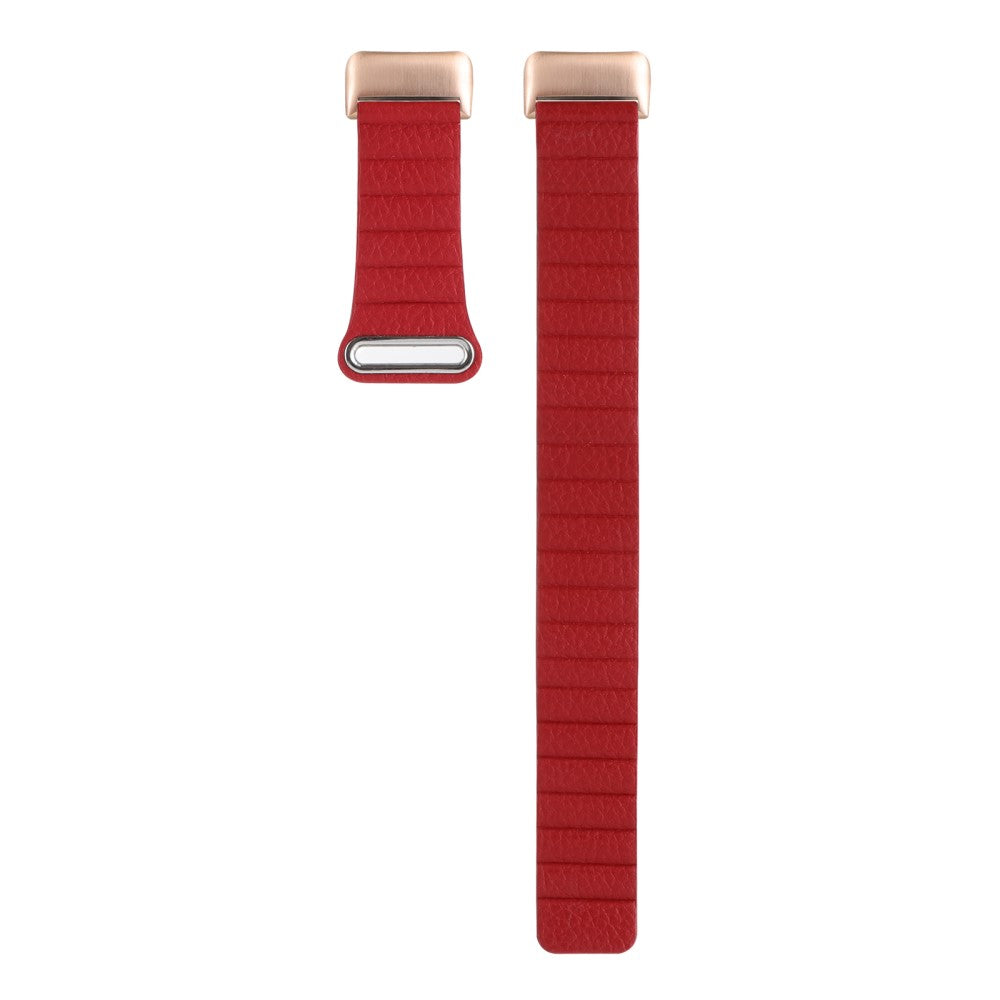 Flot Fitbit Charge 5 Ægte læder Rem - Rød#serie_6
