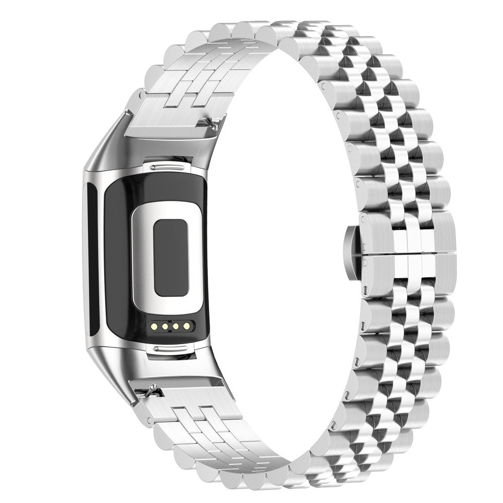 Rigtigt Smuk Metal Rem passer til Fitbit Charge 5 - Sølv#serie_097