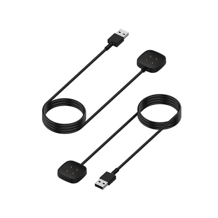 1m Plastik Fitbit Versa 4 Magnetisk  USB Ladestation - Sort#serie_7