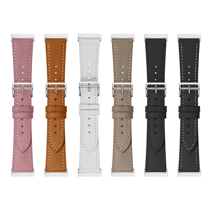 Rigtigt slidstærk Universal Fitbit Ægte læder Rem - Pink#serie_5