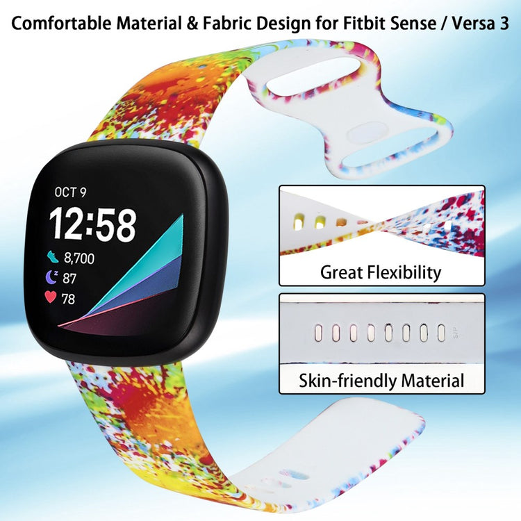 Nydelig Universal Fitbit Silikone Rem - Flerfarvet#serie_6