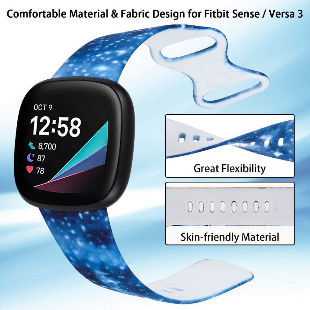 Nydelig Universal Fitbit Silikone Rem - Blå#serie_7