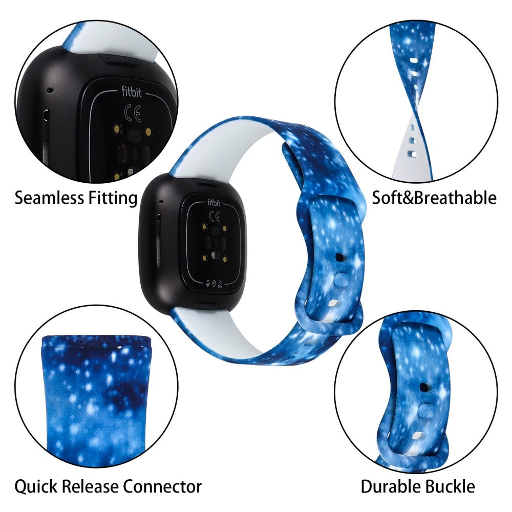 Nydelig Universal Fitbit Silikone Rem - Blå#serie_7