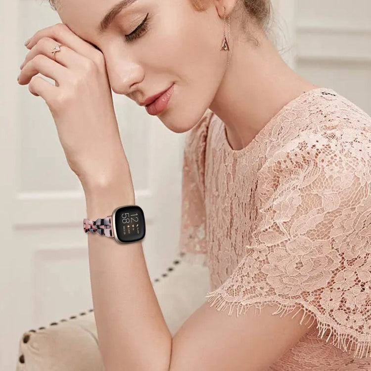 Super nydelig Fitbit Sense 2 / Fitbit Versa 4 Plastik Rem - Pink#serie_4