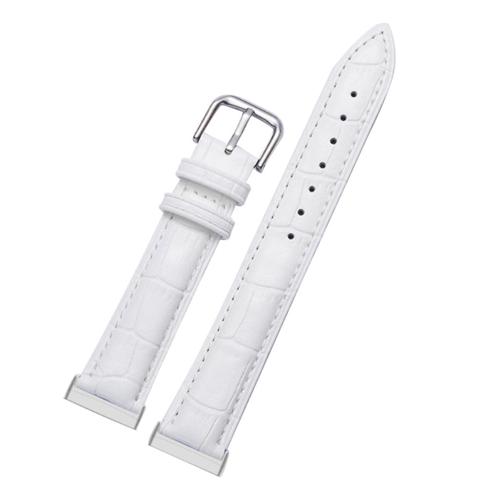 Rigtigt sejt Fitbit Sense 2 / Fitbit Versa 4 Ægte læder Rem - Hvid#serie_4