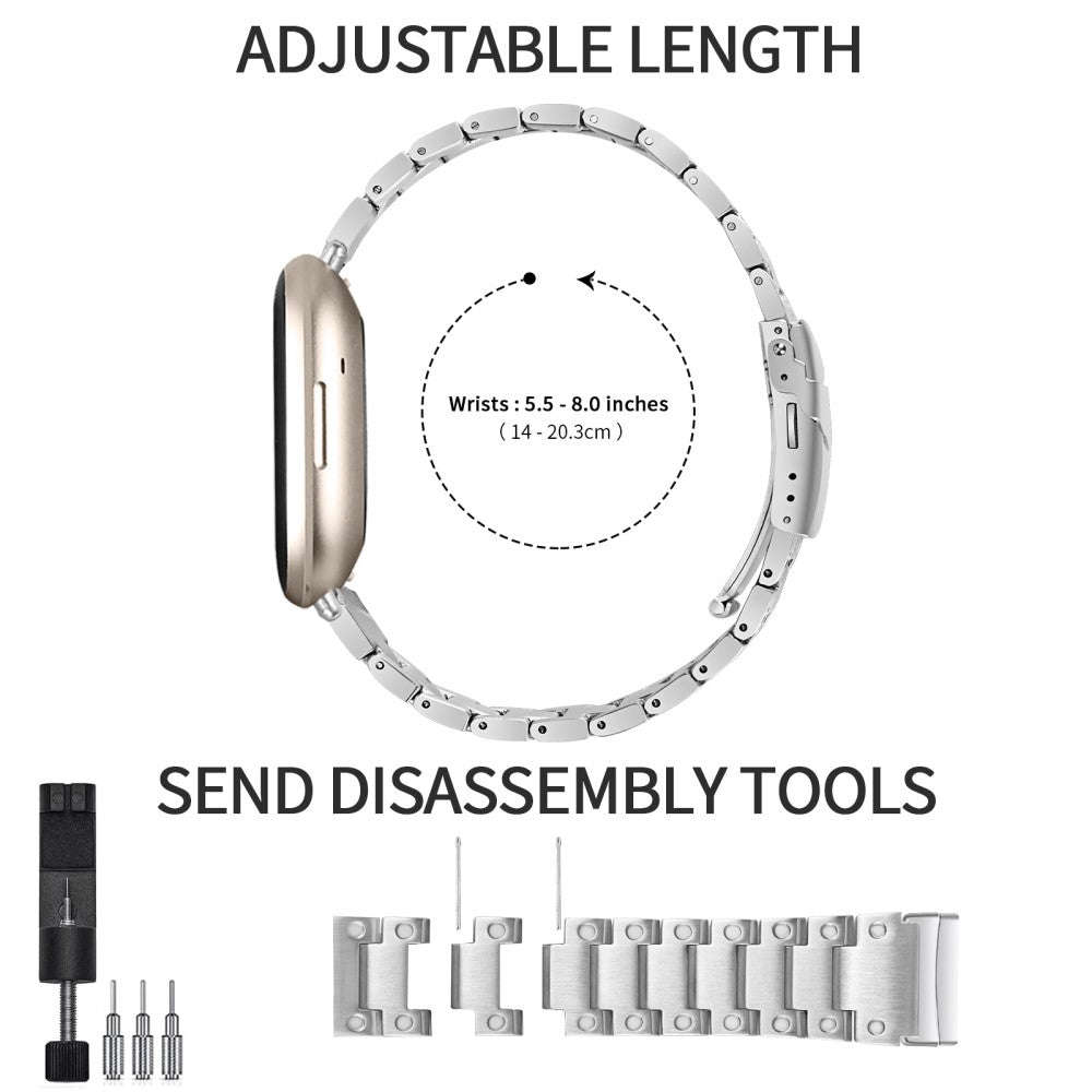 Rigtigt godt Fitbit Sense 2 / Fitbit Versa 4  Rem - Sølv#serie_051