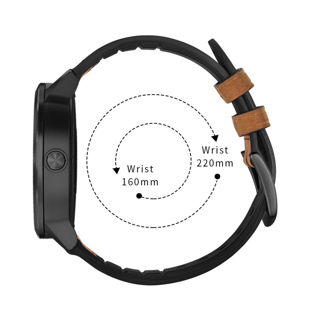 Fed Garmin Vivoactive 3 / Garmin Vivomove HR Ægte læder Rem - Brun#serie_053