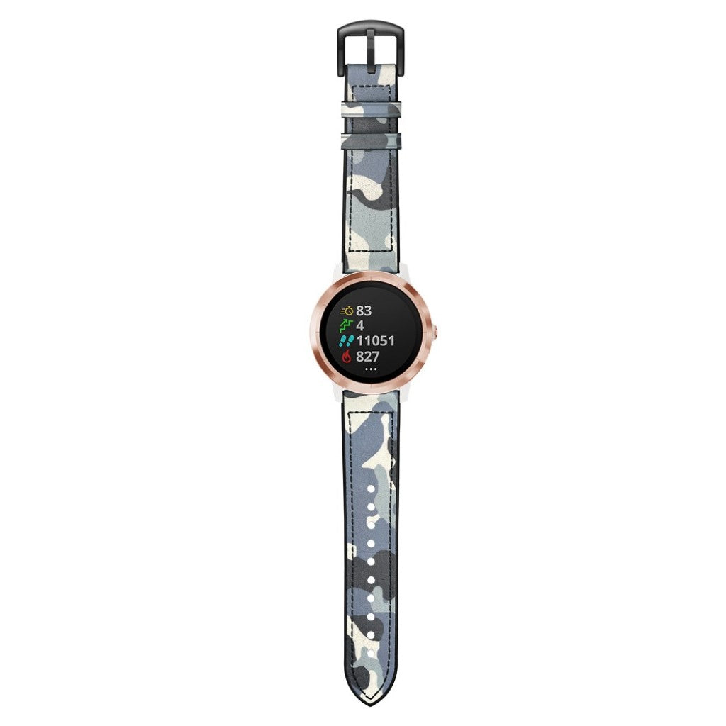 Fed Garmin Vivoactive 3 / Garmin Vivomove HR Ægte læder Rem - Blå#serie_7