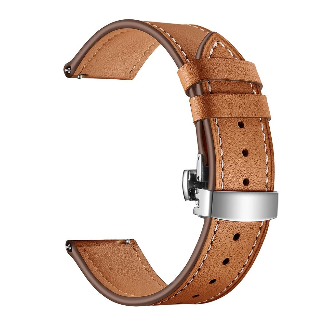 Fed Garmin Vivoactive 3 / Garmin Vivomove HR Ægte læder Rem - Brun#serie_10