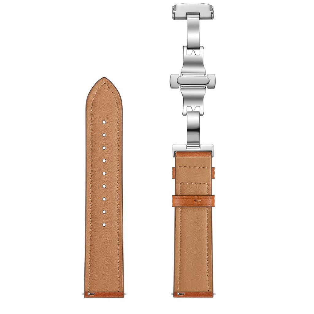 Fed Garmin Vivoactive 3 / Garmin Vivomove HR Ægte læder Rem - Brun#serie_10