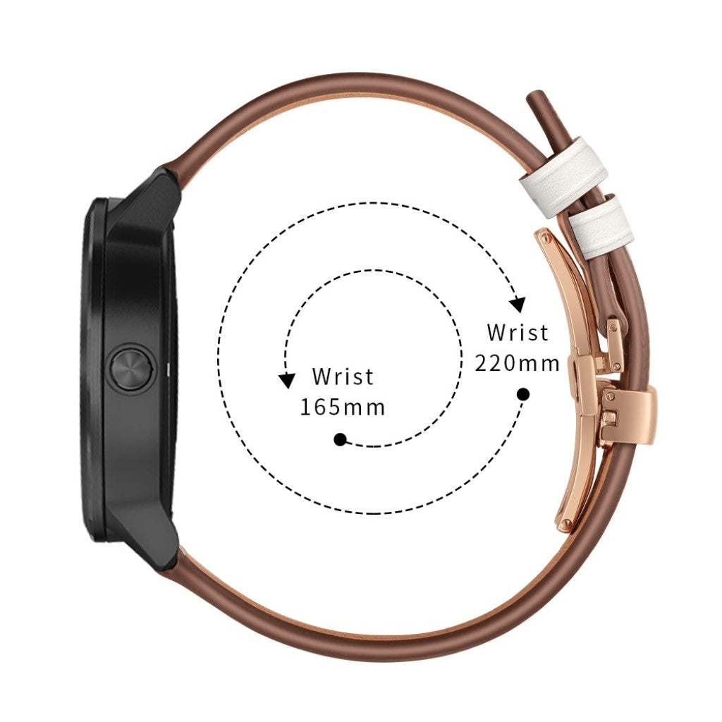 Fed Garmin Vivoactive 3 / Garmin Vivomove HR Ægte læder Rem - Hvid#serie_12