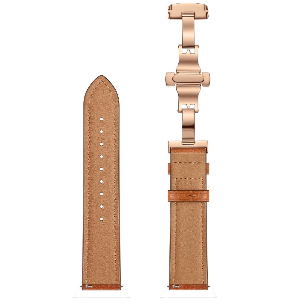 Fed Garmin Vivoactive 3 / Garmin Vivomove HR Ægte læder Rem - Brun#serie_15