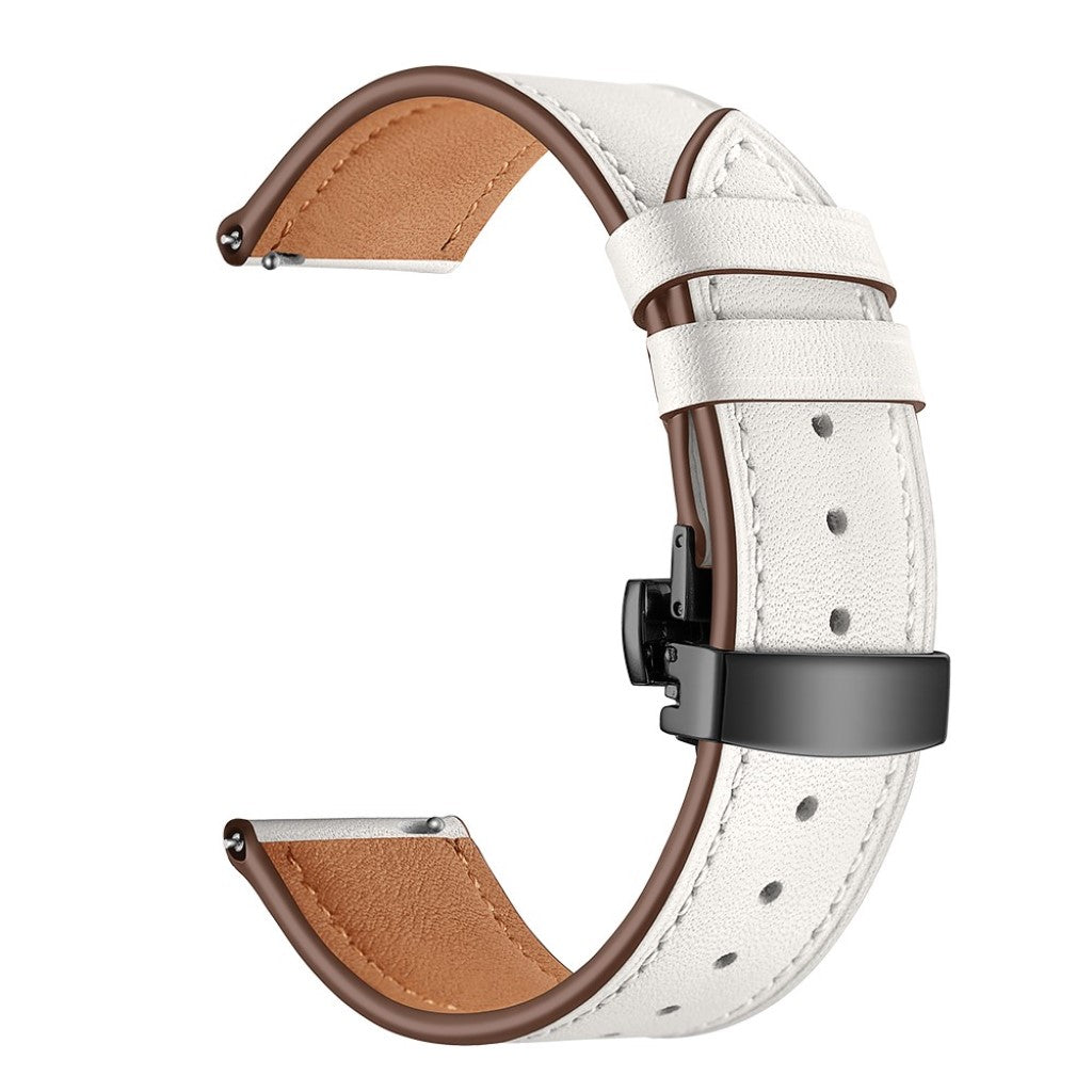 Fed Garmin Vivoactive 3 / Garmin Vivomove HR Ægte læder Rem - Hvid#serie_2