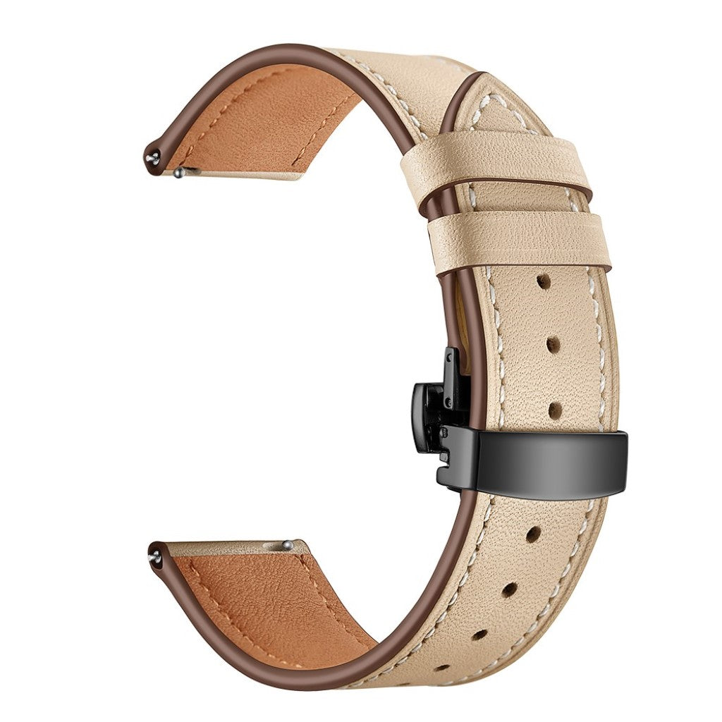 Fed Garmin Vivoactive 3 / Garmin Vivomove HR Ægte læder Rem - Blå#serie_4
