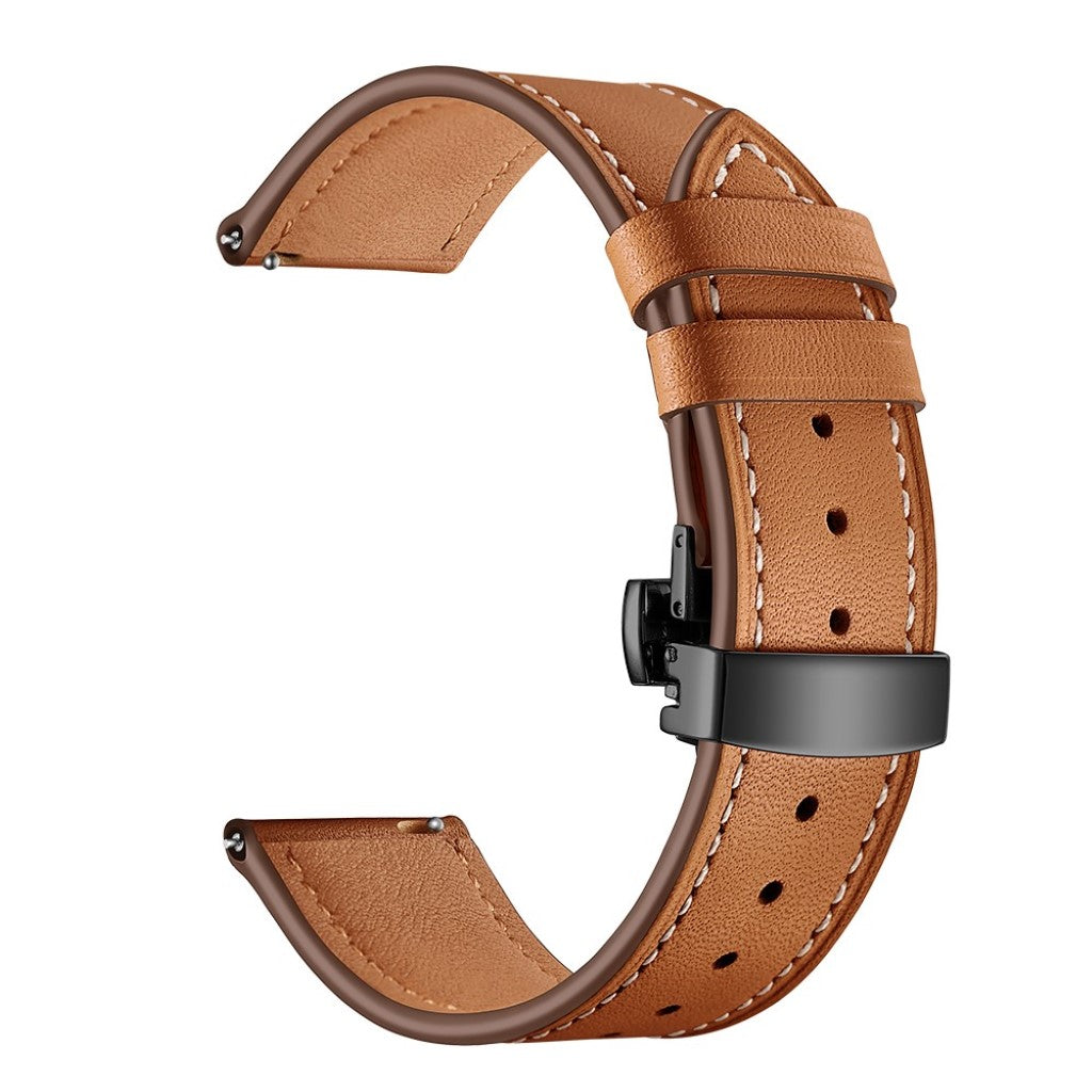 Fed Garmin Vivoactive 3 / Garmin Vivomove HR Ægte læder Rem - Brun#serie_5