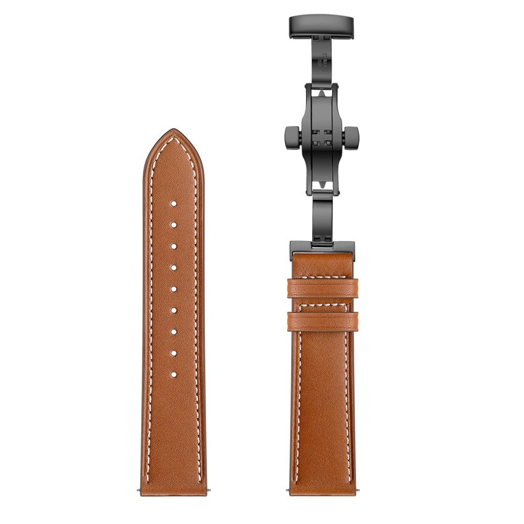 Fed Garmin Vivoactive 3 / Garmin Vivomove HR Ægte læder Rem - Brun#serie_5