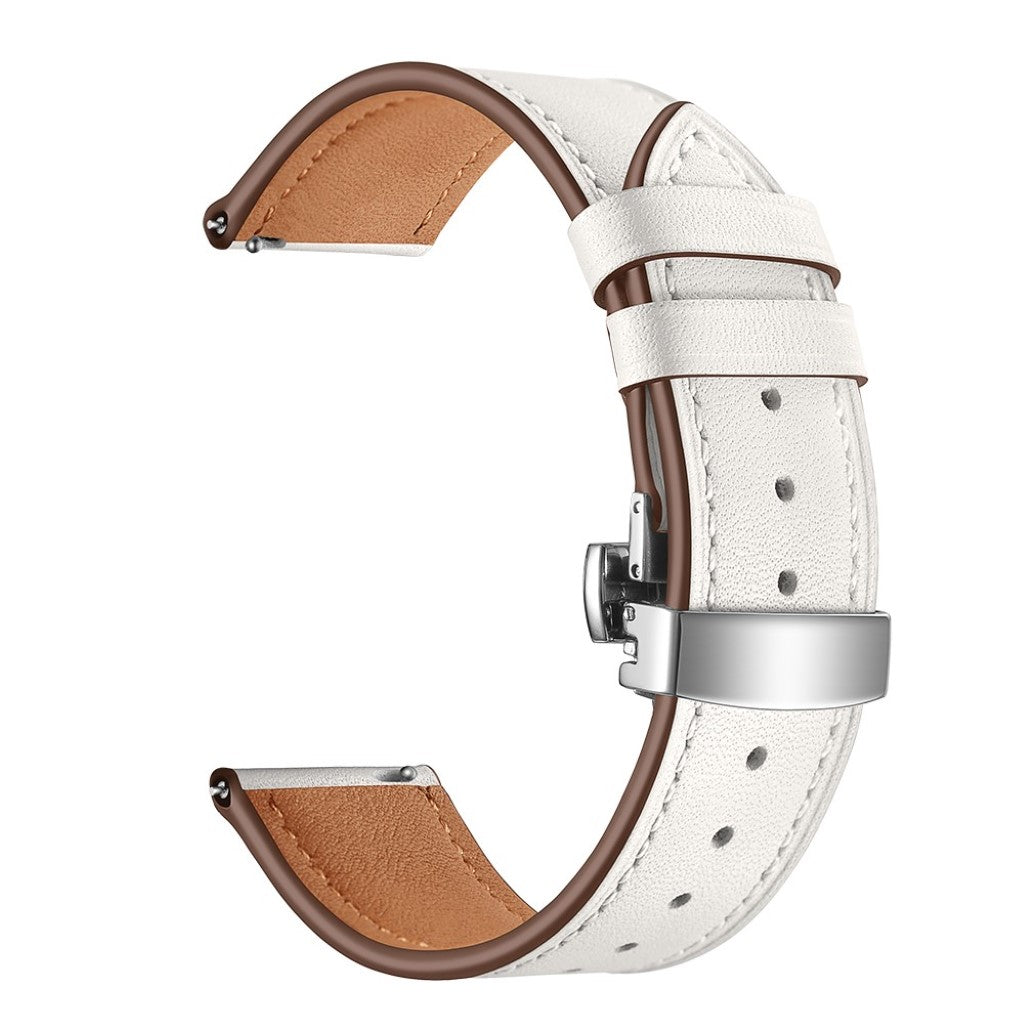 Fed Garmin Vivoactive 3 / Garmin Vivomove HR Ægte læder Rem - Hvid#serie_7