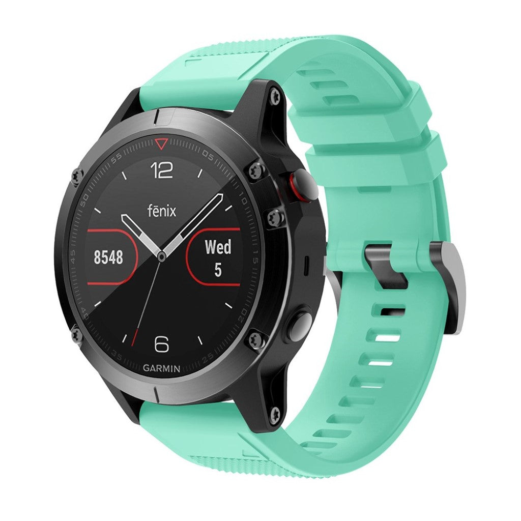 Super sejt Garmin Fenix 5 Silikone Rem - Grøn#serie_3