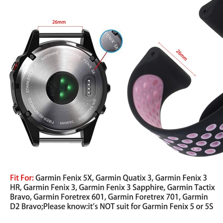 Flot Garmin Fenix 5X / Garmin Tactix Charlie Silikone Rem - Pink#serie_2