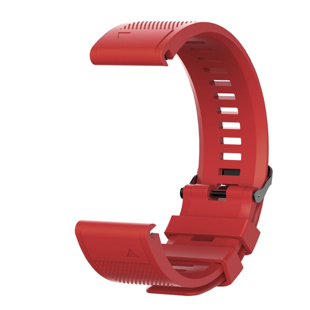 Super slidstærk Garmin Fenix 5S Silikone Rem - Rød#serie_5