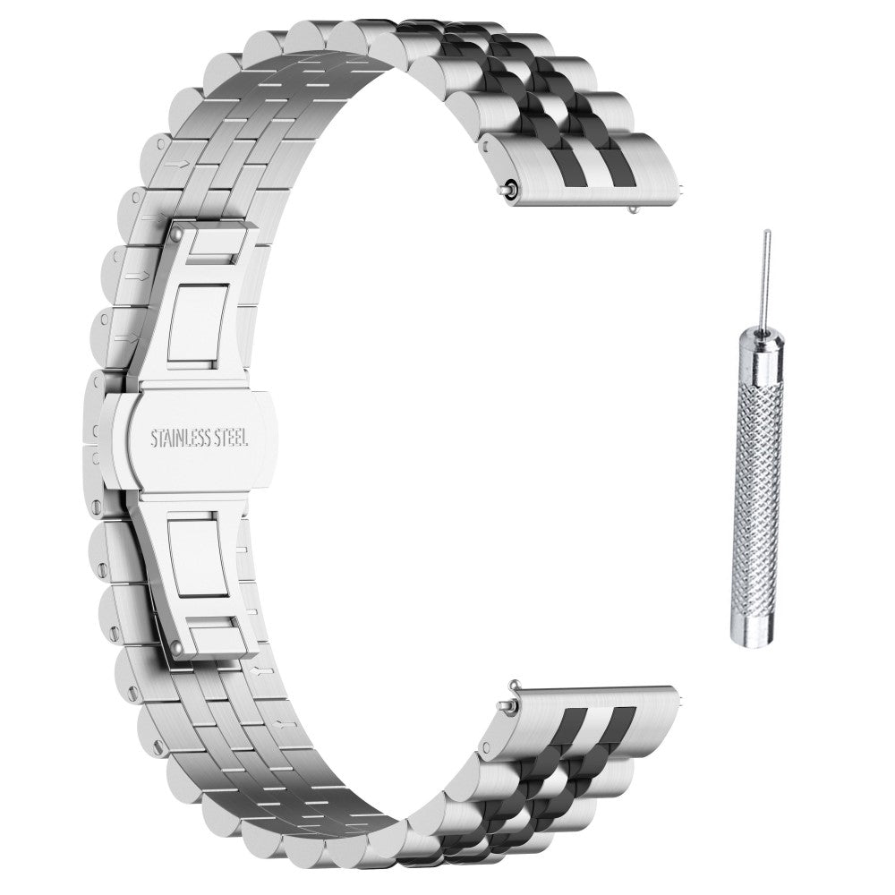 Solid Metal Universal Rem passer til Garmin Smartwatch - Sort#serie_7