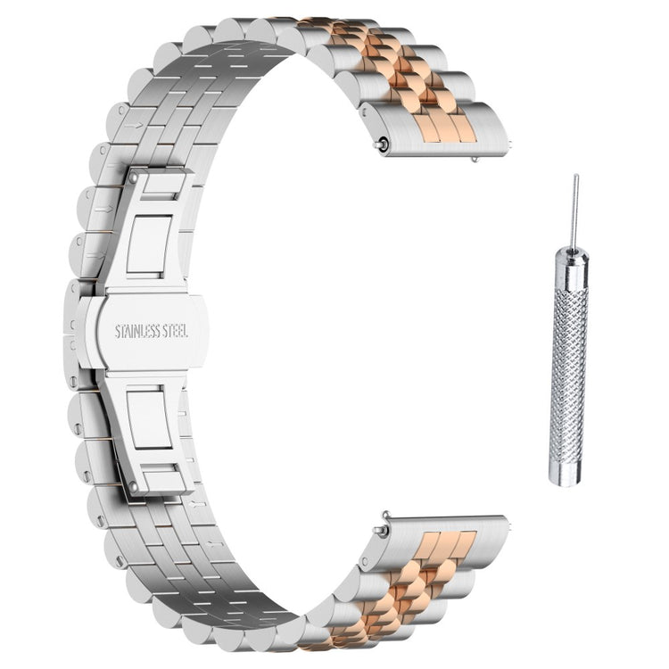 Solid Metal Universal Rem passer til Garmin Smartwatch - Sølv#serie_8