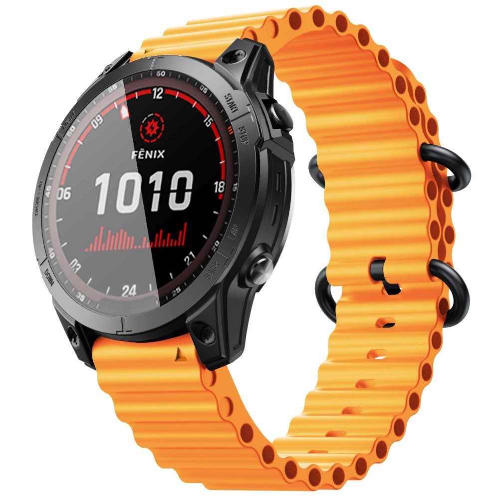 Glimrende Silikone Universal Rem passer til Smartwatch - Orange#serie_1