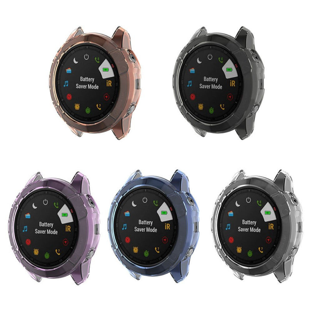 Garmin Fenix 6X / Garmin Fenix 6X Pro Gennemsigtig Silikone Bumper  - Blå#serie_2