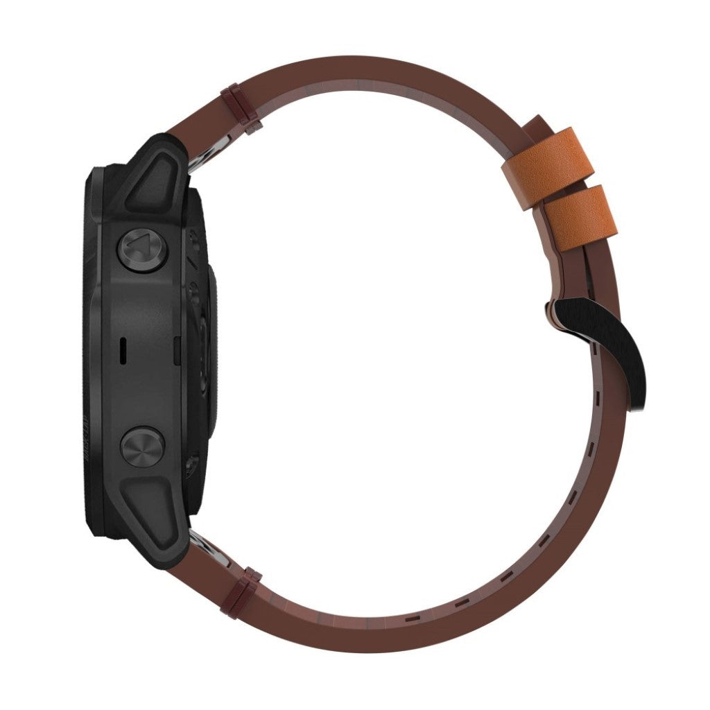 Rigtigt smuk Garmin Fenix 6S Ægte læder Rem - Brun#serie_2