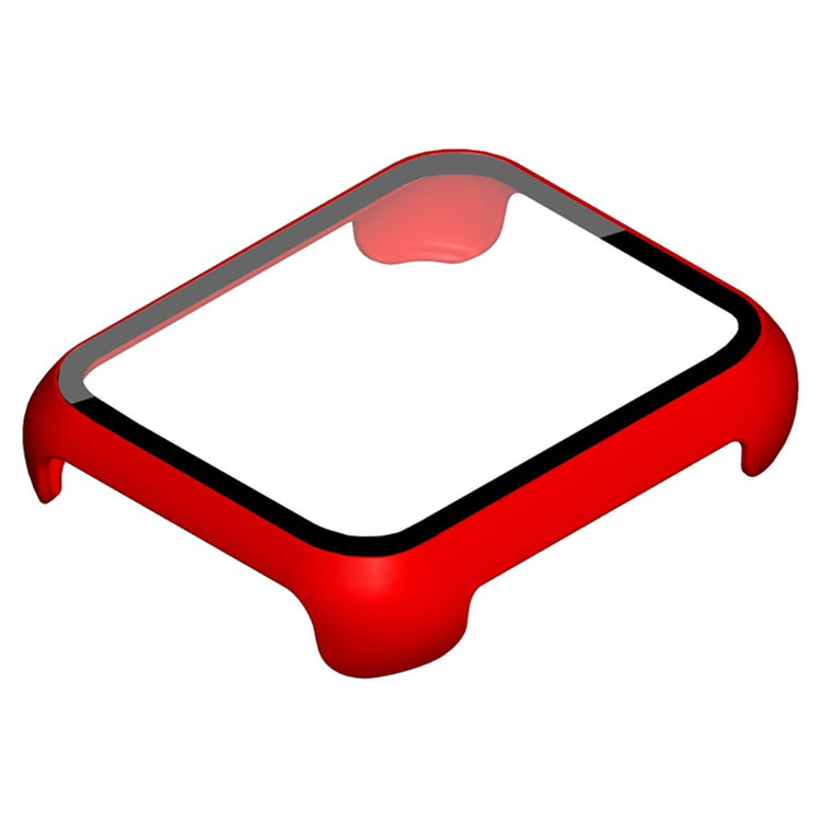 Fed Oppo Watch 2 (42mm) Cover med Skærmbeskytter i Plastik og Hærdet Glas - Rød#serie_3