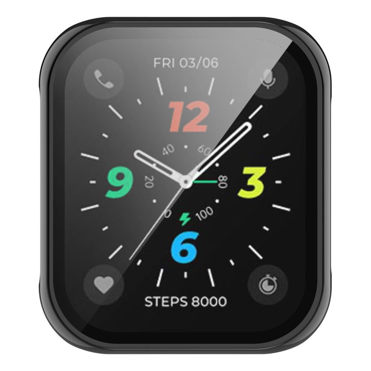 Fed Oppo Watch 2 (42mm) Cover med Skærmbeskytter i Plastik og Hærdet Glas - Sort#serie_1