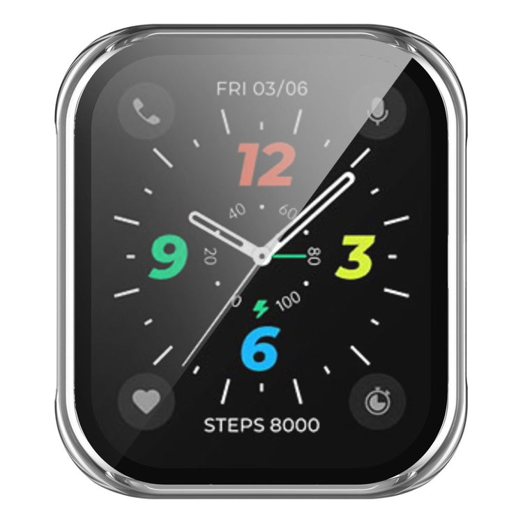 Fed Oppo Watch 2 (42mm) Cover med Skærmbeskytter i Plastik og Hærdet Glas - Hvid#serie_4